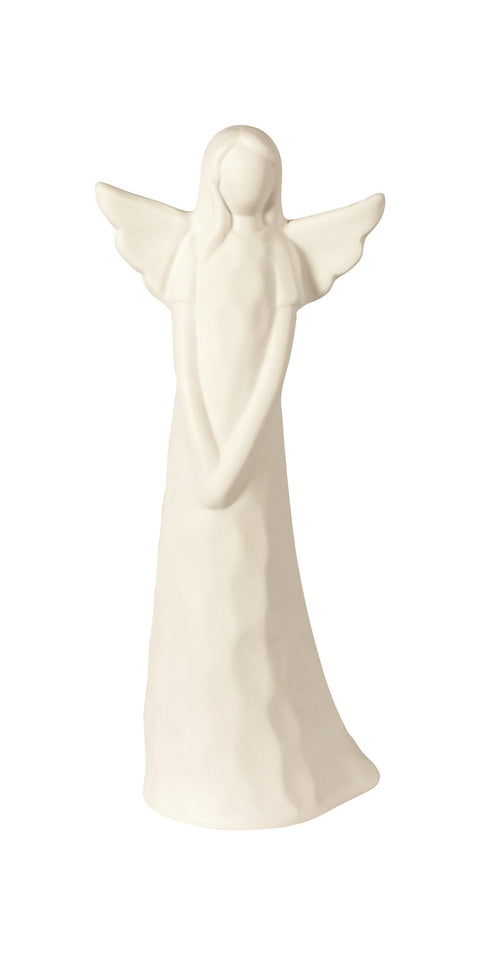 Statue ange en porcelaine blanche mate