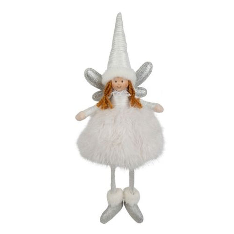 Ange décoratif en tissu blanc