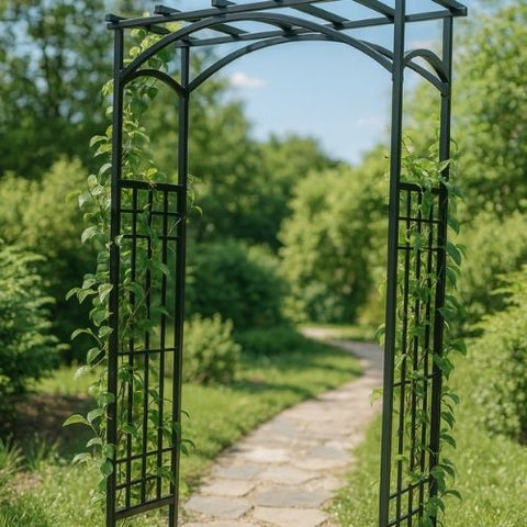 Arche de jardin décorative en métal noir