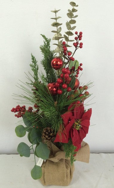 Arrangement artificiel en pot Poinsettia