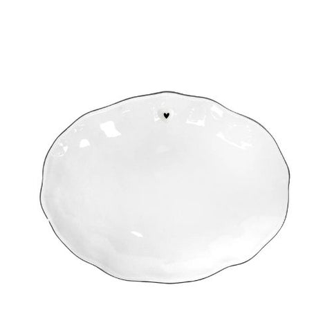 Plat de service ovale avec coeur