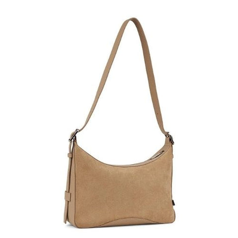 Sac à main en suède Le Audrey beige - Lambert