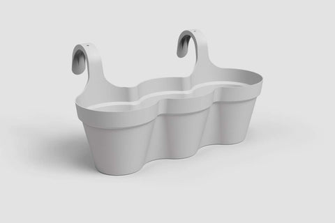 Balconnière triple avec pots Capri gris pâle