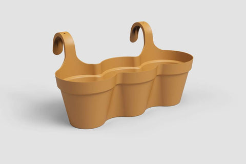 Balconnière triple avec pots Capri jaune miel