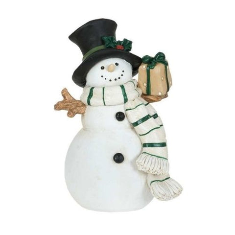Figurine de bonhomme de neige avec cadeau