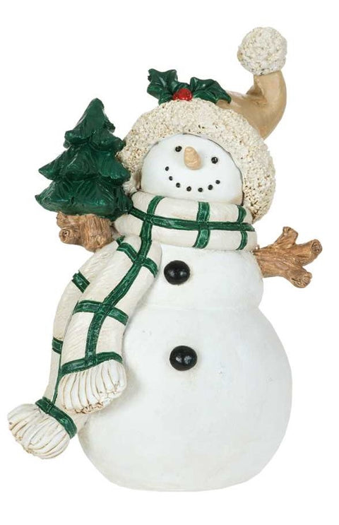 Figurine de bonhomme de neige avec sapin