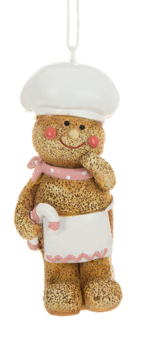 Ornement bonhomme pain d’épices avec canne en sucre