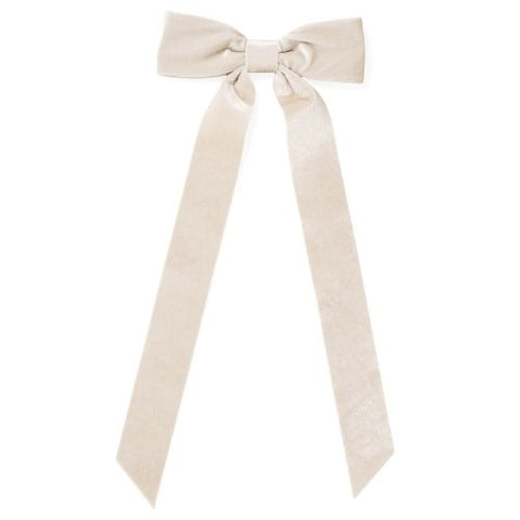 Boucle décorative beige en velours avec pince