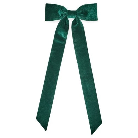 Boucle décorative verte en velours avec pince
