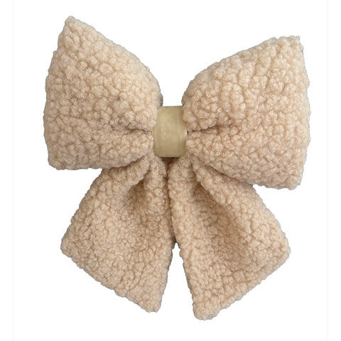 Boucle décorative beige en tissu sherpa