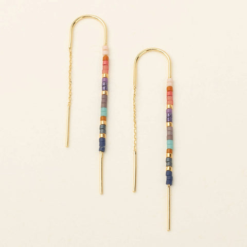 Boucles d’oreilles longues en perles Miyuki – Multicolore