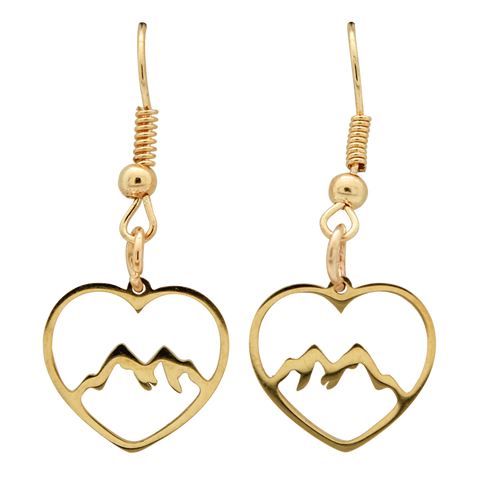 Boucles d'oreilles Montagne en coeur
