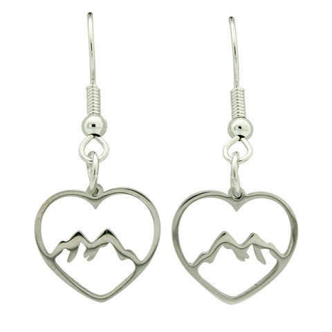 Boucles d'oreilles Montagne en coeur