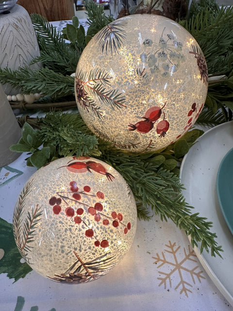 Ensemble Boules lumineuses en verre