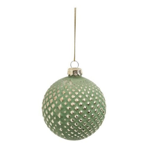 Boule de Noël verte et or
