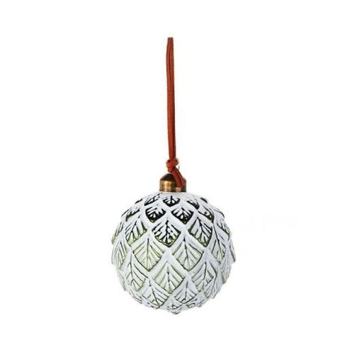 Boule de Noël imprimé feuilles
