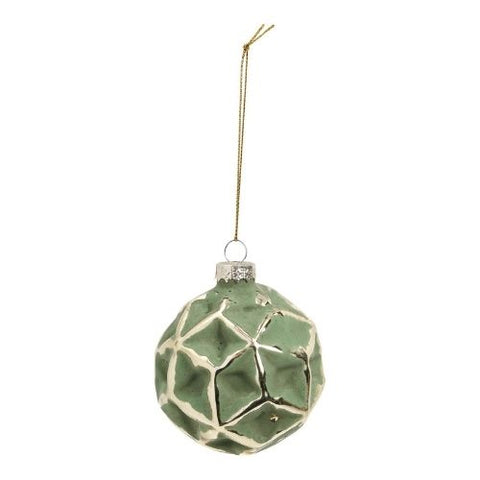 Boule de Noël verte et or