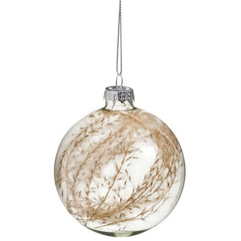 Boule de Noël en verre avec fleurs