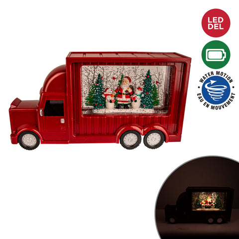 Camion de Noël lumineux avec boule d’eau