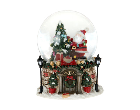 Boule à neige Père Noël et sapin