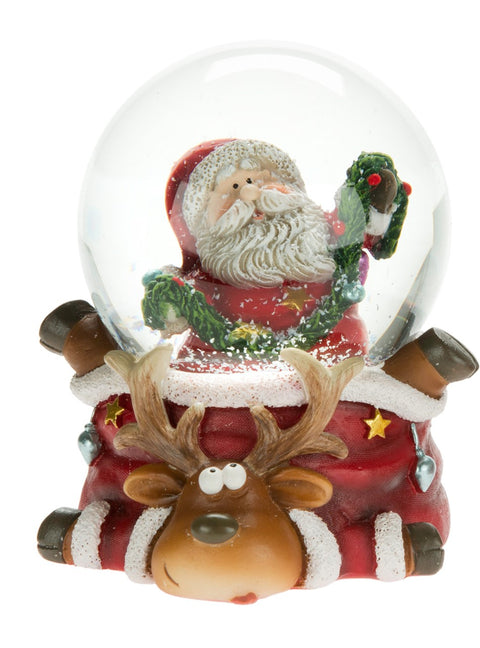 Boule à neige Père Noël avec couronne