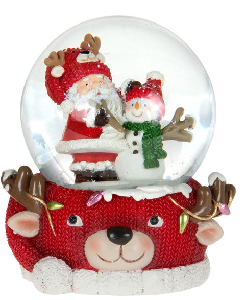 Boule à neige Père Noël et bonhomme de neige