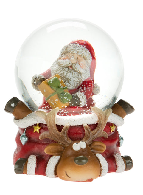 Boule à neige Père Noël avec cadeau