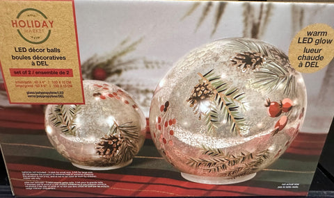 Ensemble Boules lumineuses en verre