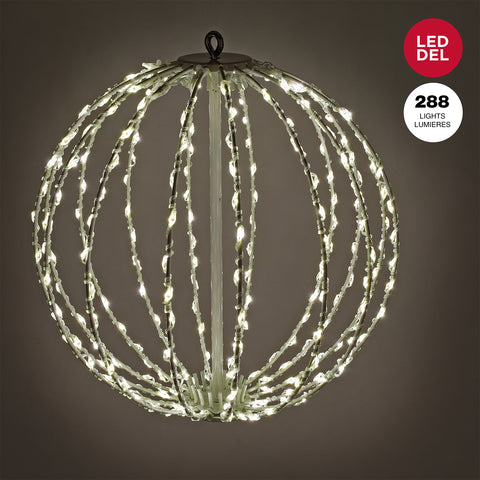 Boule lumineuse en métal à 320 DEL blanc chaud