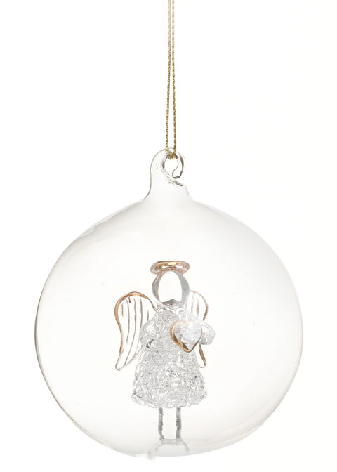 Boule de Noël en verre avec ange