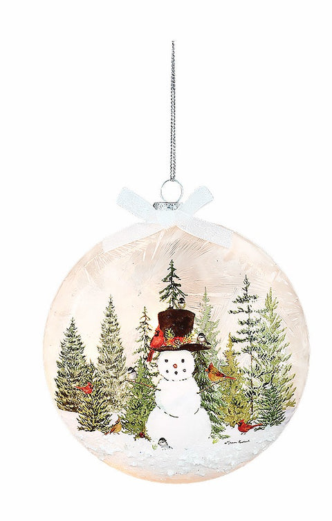 Boule de Noël illuminée Bonhomme de neige