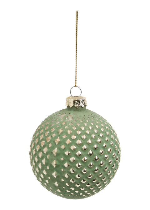 Boule de Noël verte et or