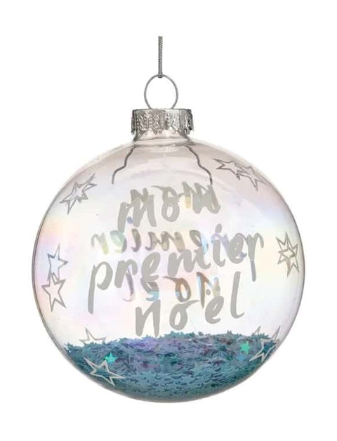 Boule de Noël "Mon premier Noël" bleue