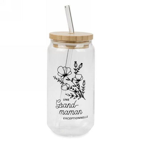 Verre avec paille "Une Grand-Maman exceptionnelle"
