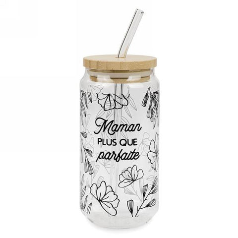 Verre avec paille "Maman plus que parfaite"