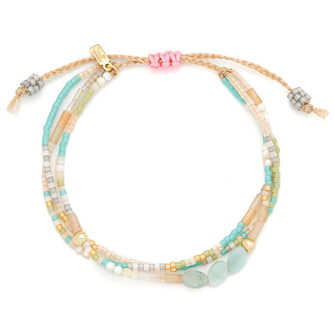 Bracelet ajustable – Amazonite et perles Miyuki
