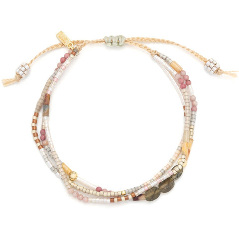 Bracelet ajustable – Labradorite et perles Miyuki