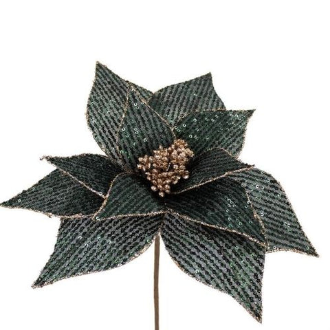 Pic de poinsettia émeraude scintillant