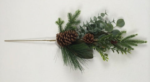 Tige décorative de pin avec pommes de pin