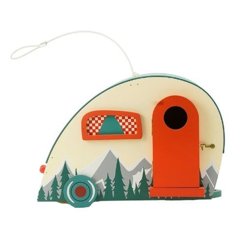 Cabane à oiseaux roulotte