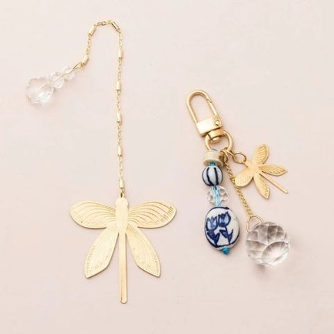 Ensemble signet et porte-clés Libellule Inspiration