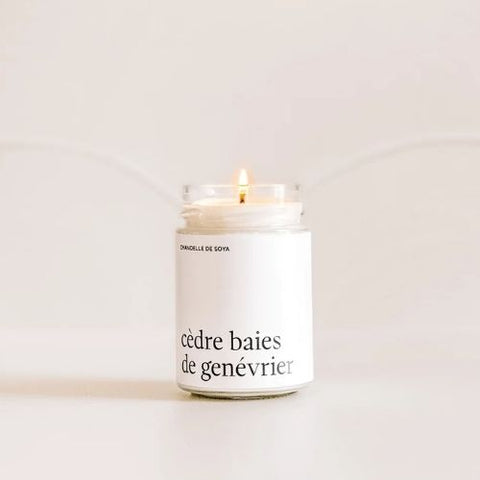 MARÉE CHANDELLE  Chandelle de soya "Cèdre et baies de genévrier"
