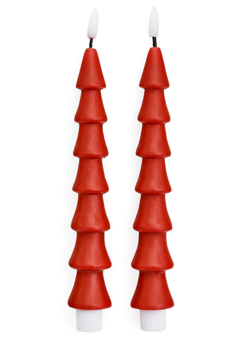 Chandelles LED rouges en forme de sapin