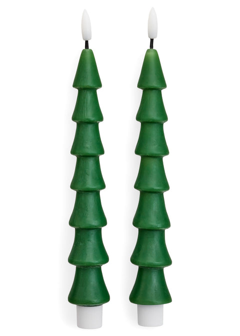 Chandelles LED vertes en forme de sapin