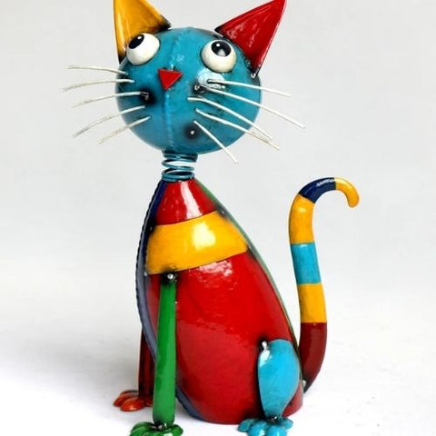 Statue décorative chat en métal pour jardin