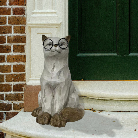 Décoration de chat à lunettes