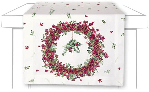 Chemin de table – Couronne de baies rouges