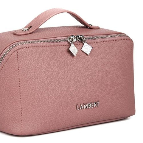 Trousse à maquillage en cuir vegan Jolie rose - Lambert