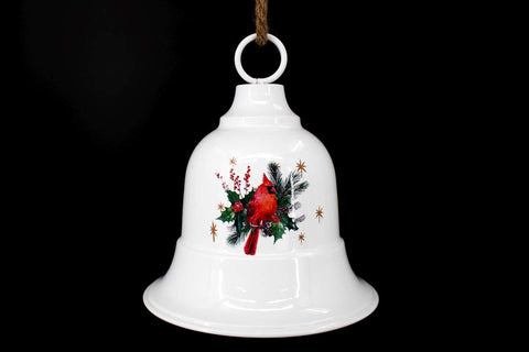 Cloche décorative blanche lustrée
