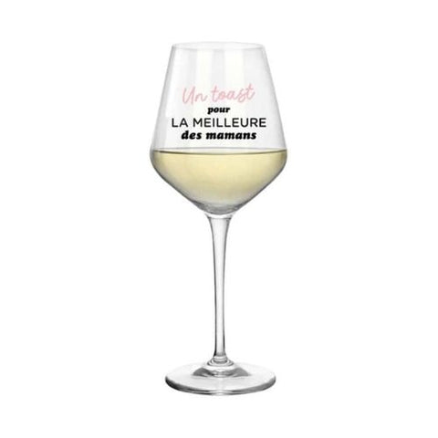 Verre à vin "Un toast pour la meilleure des mamans" - Chantal Lacroix